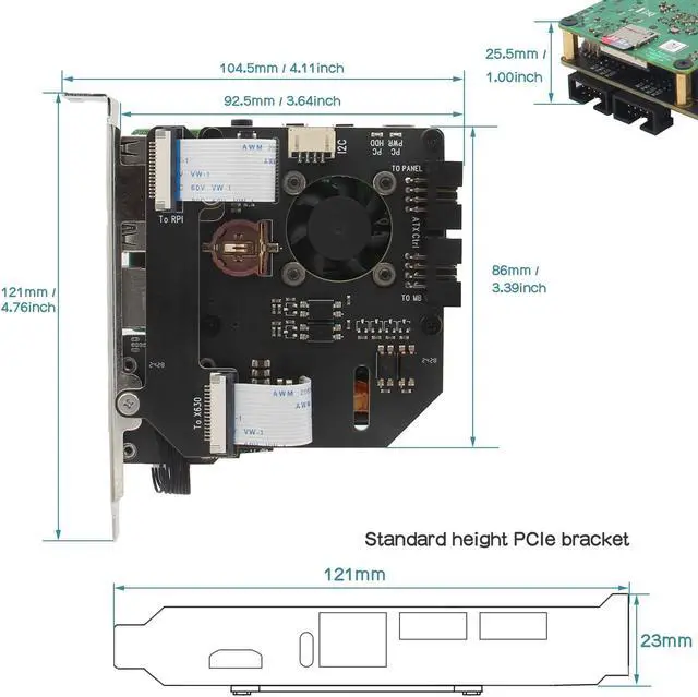 Alt view image 5 of 5 - Geekworm KVM-A8 PCIe Version for Raspberry Pi 4 Model B KVM Over IP Support KVM V3 PoE ATX HDMI CSI (Unassembled and Not Include Raspberry Pi 4/SD Card/Power Adapter)