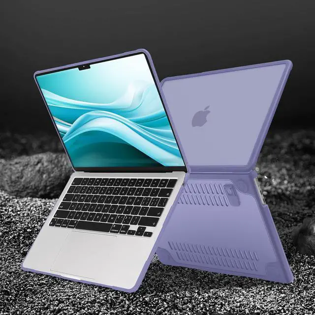 Alt view image 5 of 5 - MOSISO Compatible with MacBook Air 13 inch Case 2025 2024 2023 2022 M4 A3240 M3 A3113 M2 A2681, Heavy Duty Hard Case with Kickstand&Keyboard Cover&Screen Film&Type C for MacBook Air 13.6,Lavender Gray