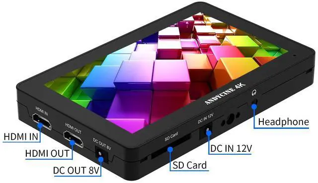 Alt view image 3 of 5 - ANDYCINE A6 Plus V2 6" Touch Screen Camera Field Monitor Bundle - Full HD 1920x1080, 4K HDMI Input, 3D LUT, Waveform, Focus Assist with Battery, Carry Case & Sunshade