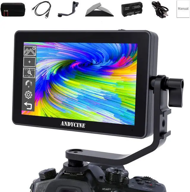 Main image of ANDYCINE A6 Plus V2 6" Touch Screen Camera Field Monitor Bundle - Full HD 1920x1080, 4K HDMI Input, 3D LUT, Waveform, Focus Assist with Battery, Carry Case & Sunshade