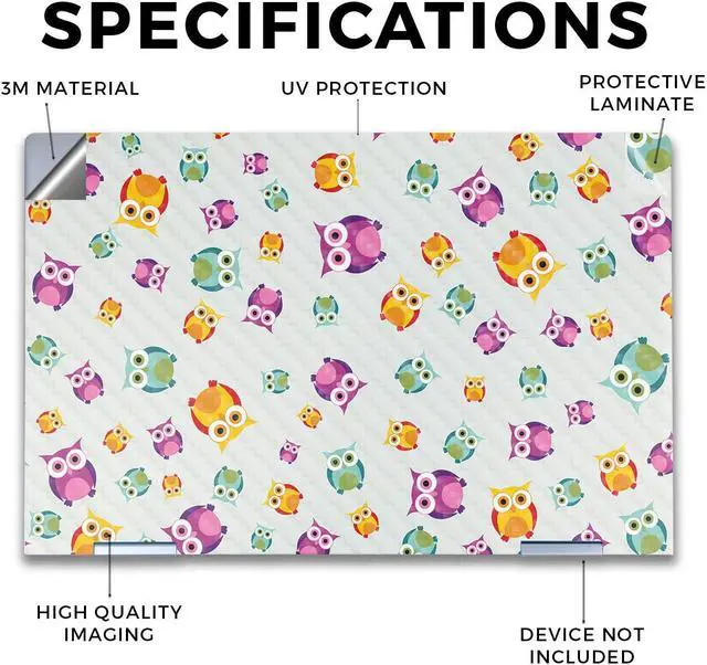 Alt view image 4 of 5 - Carbon Fiber Laptop Skin Compatible with HP Envy x360 14 (2023) - Owls - Premium 3M Vinyl Protective Wrap Decal Cover - Easy to Apply | Crafted in The USA by MightySkins