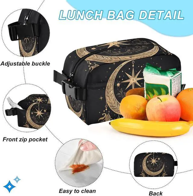 Alt view image 5 of 5 - ALAZA Cresent Moon Dreamcatcher Witchy Backpack and Lunch Bag Set Back Pack Bookbag Cooler Case Kits