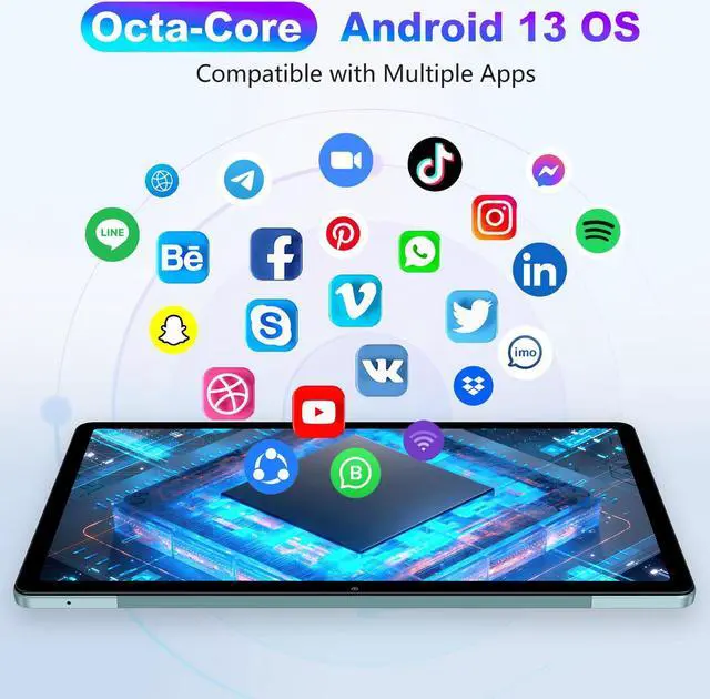 Alt view image 5 of 5 - AQHH Android 13 Tablet, 11 inch Android Tablet Computer, 14(6+8GB) RAM+256GB ROM+512GB Expand, 7500mAh Battery, 2000 * 1200 IPS, WiFi, Bluetooth 5.0, GPS, Dual Camera, Widevine L1