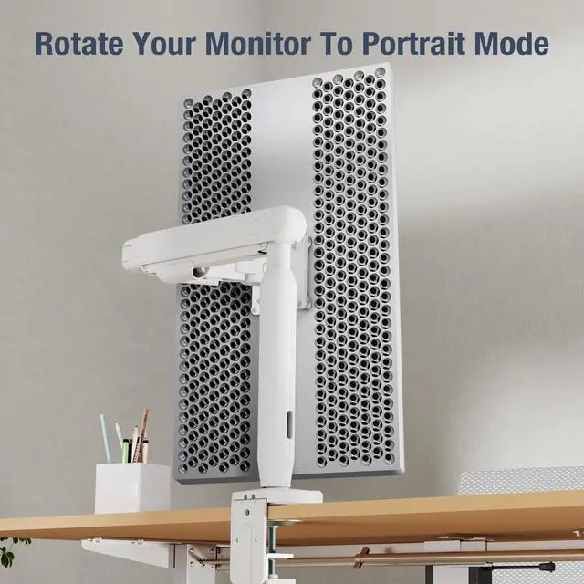 Alt view image 5 of 5 - AVLT Single 17"-40" Ultrawide Easel Monitor Arm for Screens Up to 24.3 lbs, Premium Aluminum Designer Stand, Adjustable Pneumatic Height, Full Motion Swivel Tilt Rotation, USB-C USB-A Ports, White