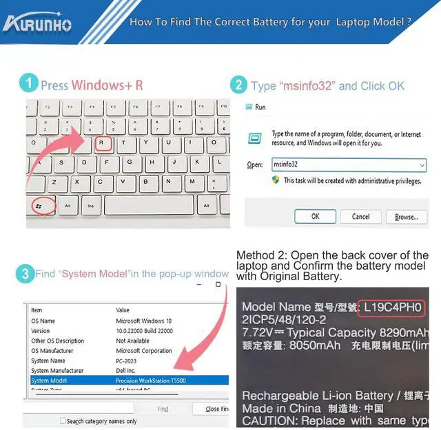 Alt view image 4 of 5 - AURUNHO L19C4PH0 63.5Wh Laptop Battery Replacement for Lenovo Yoga Slim 9 14ITL5 Series L19M4PH0 SB10Y75087 5B10Y75090 5B10Y75089 7.72V