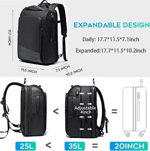 Alt view image 2 of 5 - BANGE Travel Backpacks,Weekender Carry On Backpack, Waterproof Men's Business Laptop Backpack for 15.6inch