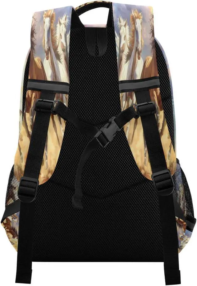 Alt view image 2 of 5 - ALAZA Running Horses Backpacks Travel Laptop Daypack School Book Bag for Men Women Teens Kids