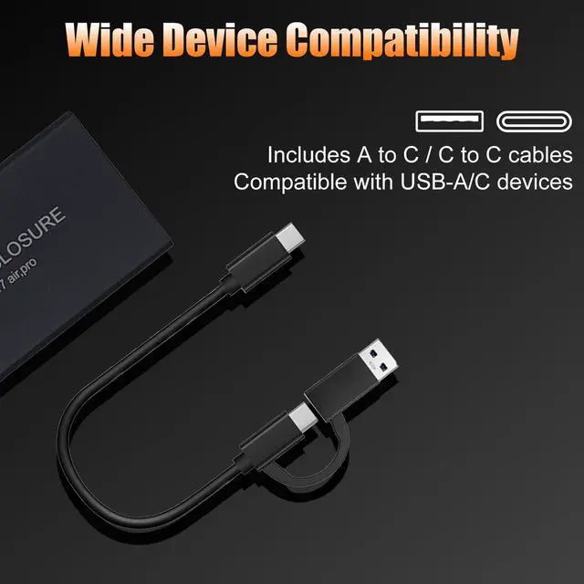 Alt view image 5 of 5 - Bitsjour Mac SSD Enclosure, USB C/A 3.2 20Gbps Portable External Case for 2013-2017 Apple MacBook Air/Pro 12+16 Pin A1466 A1465 A1502 A1398, Mac Pro, iMac