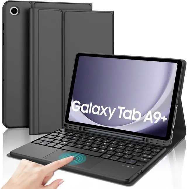 Main image of Keyboard Case for Galaxy Tab A9 Plus 5G 11 Inch 2023, Multi-Touch Trackpad, Detachable Bluetooth Keyboard, Auto Sleep/Wake, Long Battery Life, Smart Folio Cover with S Pen Holder for Tab A9+ 11" Black