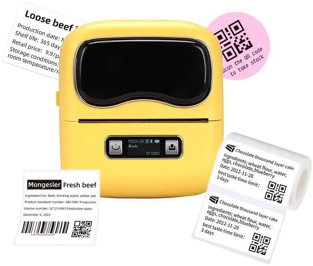 Main image of Label makers, 3 Inch Thermal Bluetooth Label Printer L9 Barcode Printer Mini Label Maker Easy to Use for Barcode, Address, Retail, Small Business, Shipping, Office, Clothing,Mailing(with 1 Roll Label)