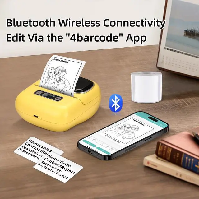 Alt view image 2 of 5 - Label makers, 3 Inch Thermal Bluetooth Label Printer L9 Barcode Printer Mini Label Maker Easy to Use for Barcode, Address, Retail, Small Business, Shipping, Office, Clothing,Mailing(with 1 Roll Label)