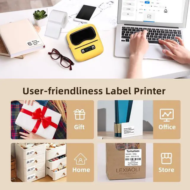 Alt view image 4 of 5 - Label makers, 3 Inch Thermal Bluetooth Label Printer L9 Barcode Printer Mini Label Maker Easy to Use for Barcode, Address, Retail, Small Business, Shipping, Office, Clothing,Mailing(with 1 Roll Label)