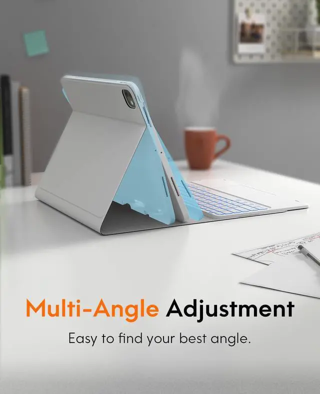 Alt view image 5 of 5 - CHESONA for ipad pro 13 inch case 2024 with Keyboard (M4) 2024, Magnetic Detachable Keyboard with Backlit, 2 Wireless Channels, Touchpad & Pencil Holder, Precise Cutouts Case for iPad Pro 13'', White