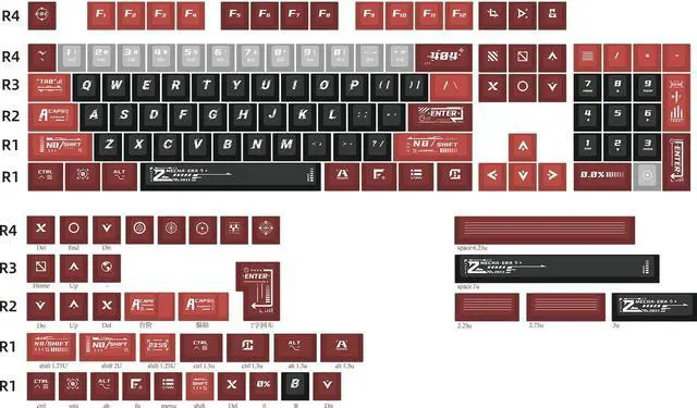 Main image of CN GAMING PBT Keycaps 140 Full Keys Set Custom Keycaps, Cherry Profile Dye-Sublimation, Compatiability with 100%, 96%, 90%, 85%, 80%, 75%, 65%, 60% Percent Mechanical Keyboard (Zero Degree Mecha)