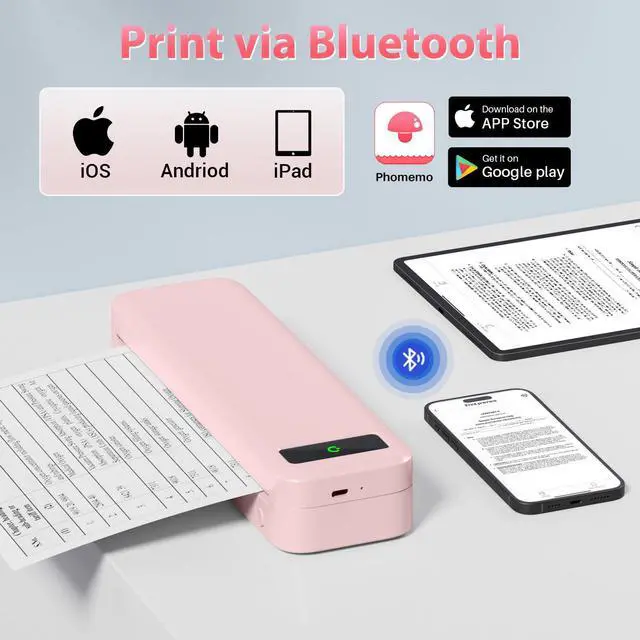 Alt view image 3 of 5 - COLORWING Portable Printer Wireless for Travel, M835 Bluetooth Thermal Printer for iOS Android, 8.5" x 11" US Letter Mobile Printer for Laptop, Vehicle Home Use, School
