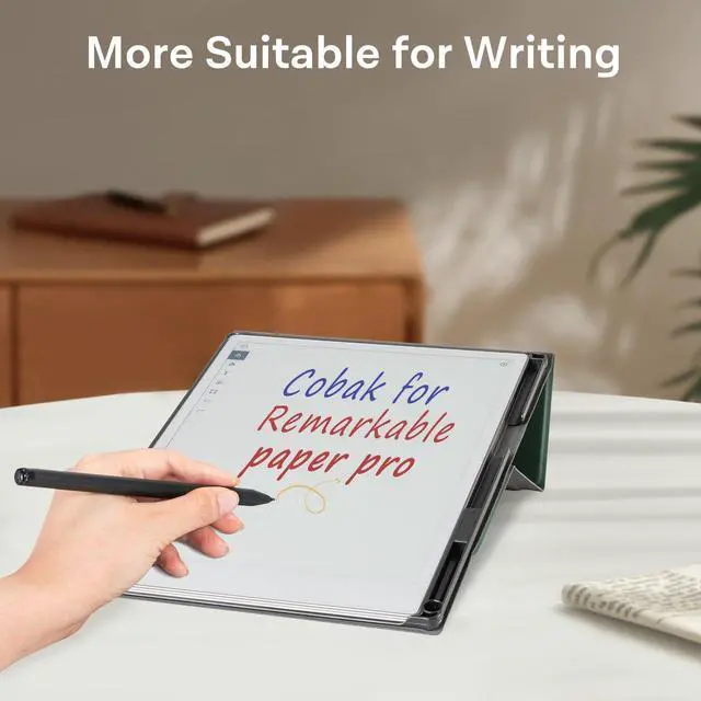 Alt view image 3 of 5 - CoBak Case for Remarkable Paper Pro-with Pen Holder, Nib Storage, Ergonomic Design for Enhanced Writing Comfort - The Perfect Choice for Remarkable Paper Pro Case with Pen Holder(Emerald)