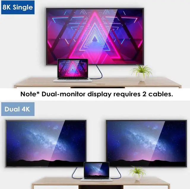 Alt view image 2 of 5 - 240W for Thunderbolt 4 Cable 10 ft, 40Gbps USB C Cable with PD 3.1, 8K 60Hz 4K 144Hz USB 4 Cable for iPhone 15/Plus/Pro/Pro Max, Thunderbolt 3 Cable, Hub, SSD, Docking, eGPU