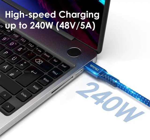 Alt view image 3 of 5 - 240W for Thunderbolt 4 Cable 10 ft, 40Gbps USB C Cable with PD 3.1, 8K 60Hz 4K 144Hz USB 4 Cable for iPhone 15/Plus/Pro/Pro Max, Thunderbolt 3 Cable, Hub, SSD, Docking, eGPU