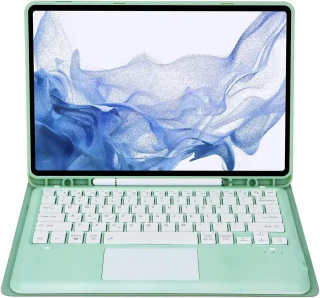 Alt view image 5 of 5 - Touchpad Keyboard Case for iPad (A16) 11th Generation 11 Inch 2025/10th Generation, Detachable Bluetooth Multi-Touch Trackpad Keyboard Cover with Pencil Holder, (Mint Green)