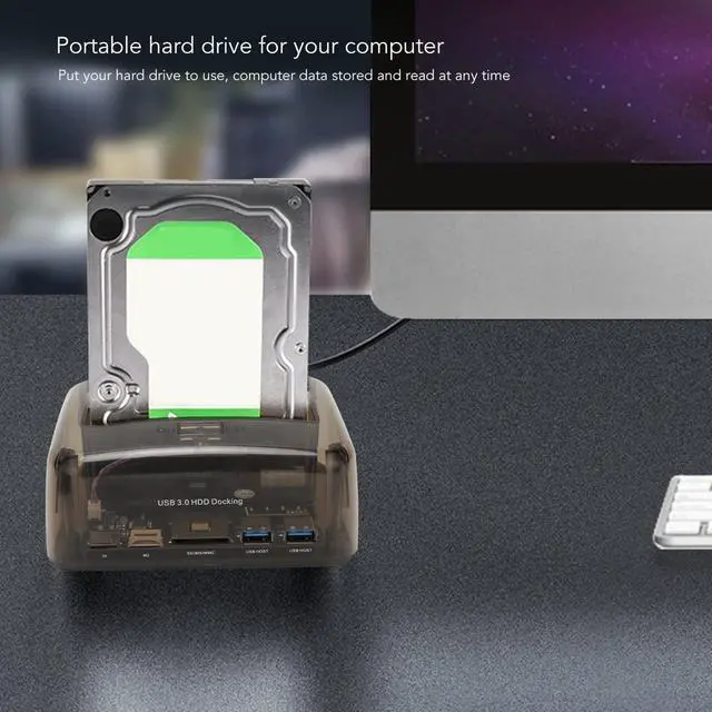 Alt view image 3 of 5 - Hard Drive Docking Station, USB 2.0 to IDE 6Gbps Plug and Play External Hard Drive Docking Station for 2.5 and 3.5 Inch SSD (US Plug)