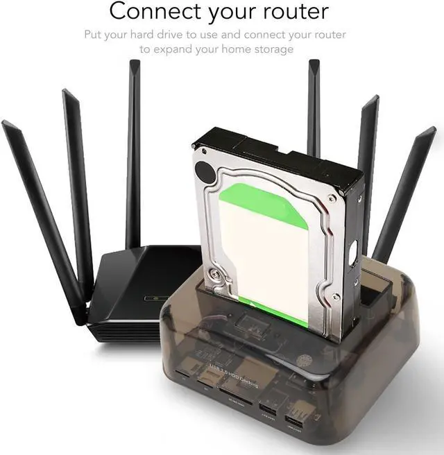 Alt view image 4 of 5 - Hard Drive Docking Station, USB 2.0 to IDE 6Gbps Plug and Play External Hard Drive Docking Station for 2.5 and 3.5 Inch SSD (US Plug)