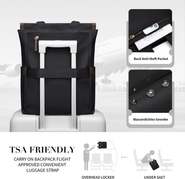 Alt view image 4 of 5 - GOLF SUPAGS Convertible Laptop Backpack for Women Casual Daypack Notebook Tote Bag for Work College Travel Leisure (Black)