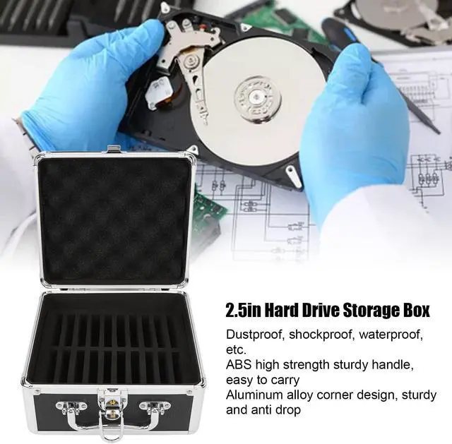 Alt view image 3 of 5 - 2.5In Hard Drive Storage Box, 20 Bays Hard Drive Case Double Convenient Handle Hard Drive Case with Security Lock for Home Office