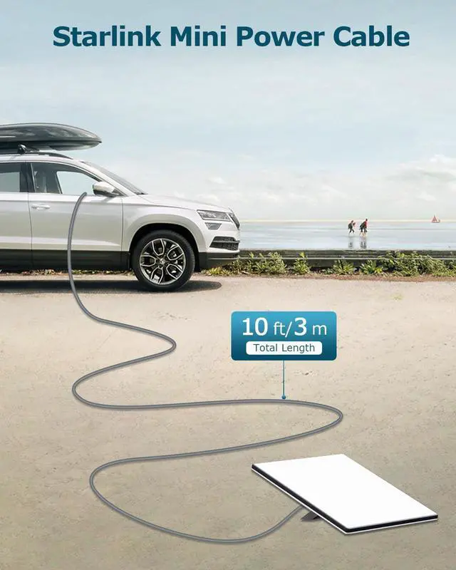 Alt view image 5 of 5 - Starlink Mini Power Cable Cigarette Lighter, Starlink Mini USB C to DC Power Cable 2 in 1+Starlink Mini Power Cable Cigarette Lighter 10FT/3M