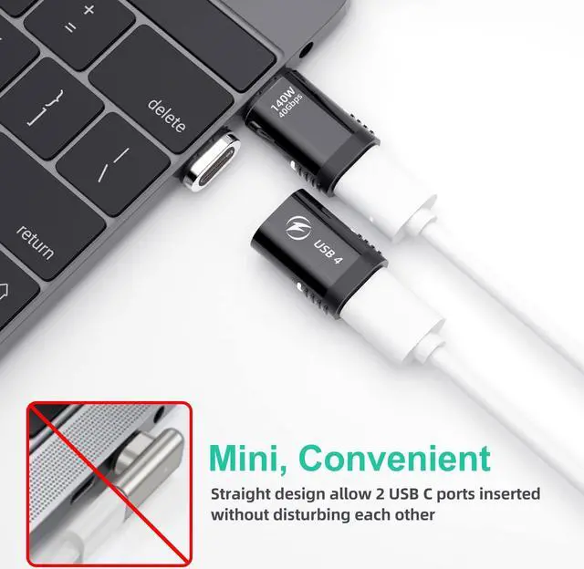 Alt view image 4 of 5 - HanCenDa 140W Magnetic USB C Adapter 8Pack, 180 Degree USB C Magnetic Adapter 40Gbps Magnetic Adapter Support 8K@60Hz Video Display for Thunderboard 4/3 MacBook Pro/Air and More Type C Devices