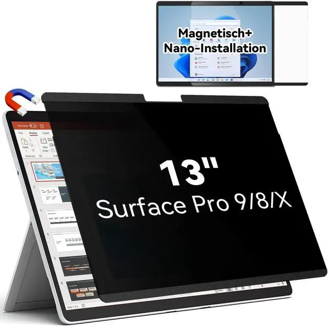Main image of IPROKKO Magnetic Privacy Screen for Microsoft Surface Pro 9 2022 / Surface Pro 8 2021 / Surface Pro X (2021&2019), Surface Pro Privacy Filter 13 Inch, Anti-Glare Blue Light Screen Protector