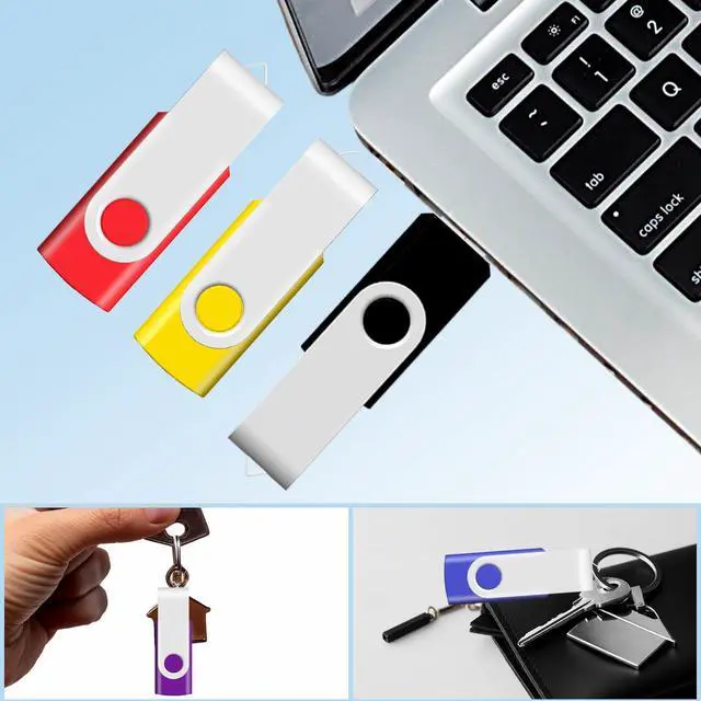 Alt view image 2 of 5 - JBOS 20-Pack 512MB USB Flash Drives, USB 2.0, Mix (20pcs) Colors, Foldable, High Speed, Compatible with Windows & Mac