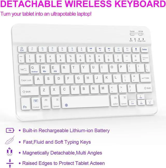 Alt view image 4 of 5 - KVAGO for iPad (A16) 11th Generation Case with Keyboard, Smart Stand Folio Detachable Bluetooth Keyboard Cover with Pencil Holder for iPad 11-inch A16 2025 10th Gen 10.9 Inch 2022 (Dark Purple)