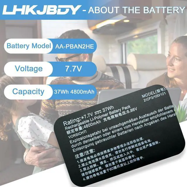 Alt view image 2 of 5 - LHKJBDY AA-PBAN2HE Laptop Battery Replacement for Samsung Galaxy Book Go 340XDA NP340XLA NP340XLA-KA2CA XE340XDA-KA3US-RB XE340XDA-KA1US XE340XDA-KA3 XE340XDA-KA1IT Series Notebook