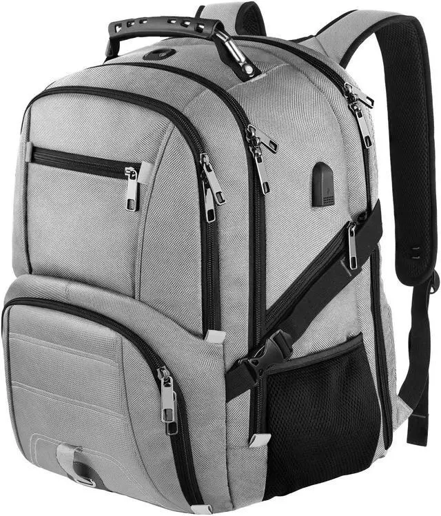 Main image of LTINVECK Extra Large 50L Travel Laptop Backpack, Computer bag Backbag with USB Charging Port, TSA Friendly Durable Big RFID Heavy Duty Business Tech Backpack Fits 17 Inch Laptops for Men Women, Grey
