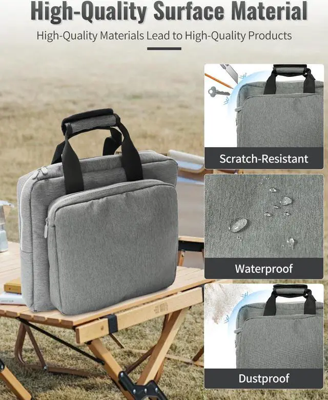 Alt view image 3 of 5 - LuxiSync Traveling Case for Starlink Mini, Portable Mini Carry Bag for Outdoor Camping and RV Trips, Easy-to-Carry Organizer for Starlink Dish and AccessoriesGrey