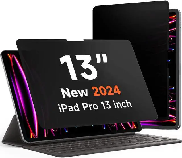 Main image of Upgrade 360° Privacy Screen Protector for Apple iPad Pro 13 inch 7th M4 2024, Magicsuction 4-Way Anti Spy Glare Blue Light Filter (Landscape+Portrait Privacy), High Sensitive/Bubble Free/Reusable