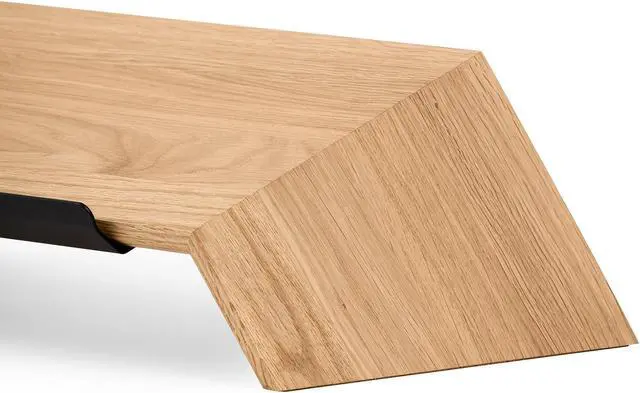 Alt view image 5 of 5 - Oakywood Wooden Slanted Laptop Stand for Desk  Convenient Laptop Riser & Holder for Desk  Ergonomic Laptop Desk Stand Wood  50x25x15cm  for 15-16" Laptops Oak