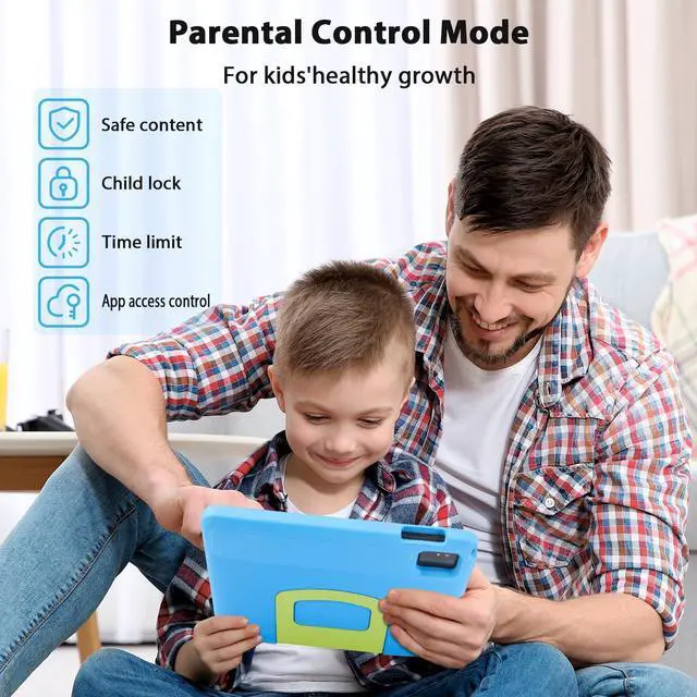 Alt view image 5 of 5 - paitanry Kids Tablet 10 Inch - Android 14 Tablet for Kids, Octa-Core 8(4+4) GB+64GB, IPS HD Toddler Device, WiFi 6, Dual Camera, GMS, Parental Control Mode (Blue EVA Case)