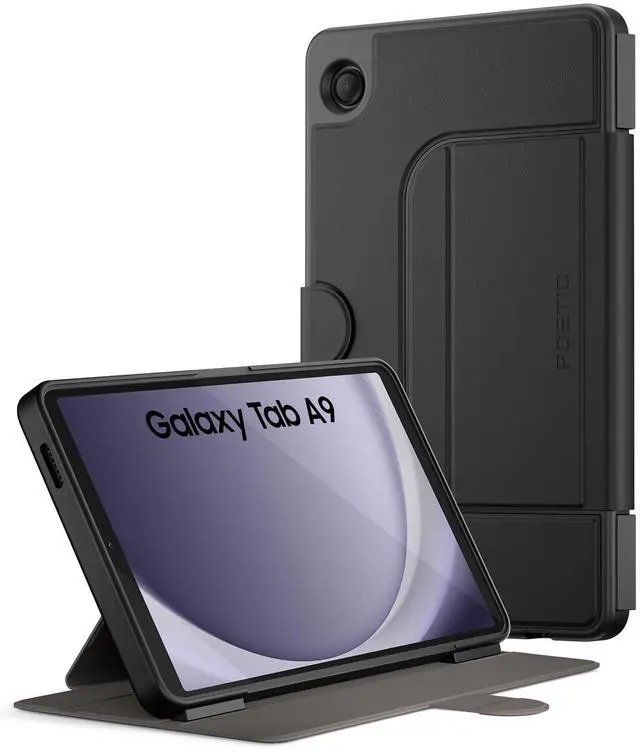 Main image of Poetic Explorer Magnetic for Samsung Galaxy Tab A9 (2023) Stand Folio Cover, Super Strong Magnetic Fidget Mount for Galaxy A9 Tablet, Black
