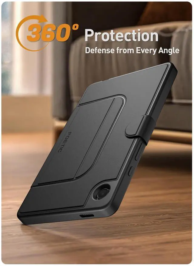Alt view image 4 of 5 - Poetic Explorer Magnetic for Samsung Galaxy Tab A9 (2023) Stand Folio Cover, Super Strong Magnetic Fidget Mount for Galaxy A9 Tablet, Black