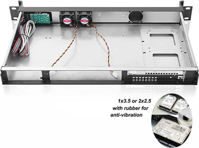Alt view image 3 of 5 - 1.Rackchoice 1U Compact Server/Desktop mini-ITX Chassis - 9.84" Depth,Supports Mini-ITX Motherboard, Business IT Use, Black