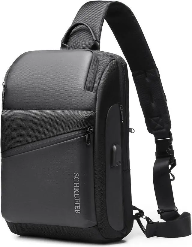 Main image of Schkleier Anti-theft Crossbody Bag Laptop Messenger Backpack for Men Women, Fits 15.6 Inch Computer, with USB Charging Port, For Business Travel Daily