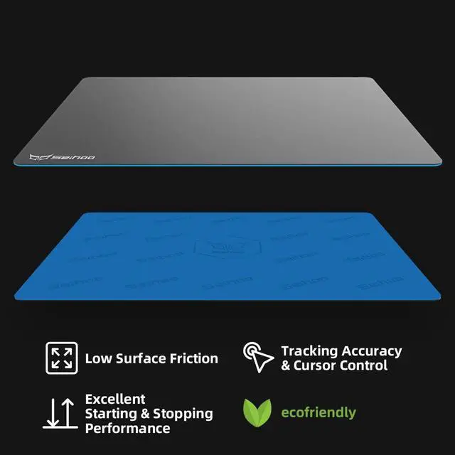 Alt view image 3 of 5 - Seihoo Hard Gaming Mouse Pad, 3 Layers Mouse Pad with Resin Surface, Premium Dual-Side Waterproof Sweatproof Fast and Accurate Control Hard Mousepad for Gaming, Office and Home 14.17'' x 11.02''-Grey