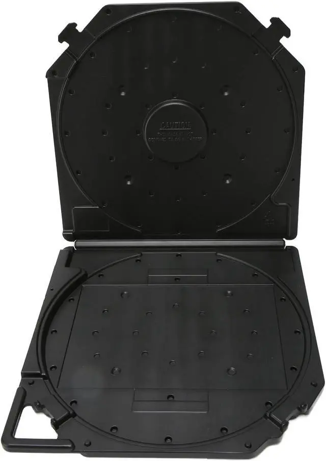 Main image of 10 Inch Empty Tape Reel Storage Box, Reel to Reel Tape Storage Boxes with Label Paper and Carry Handle, Scratch Full, for Sound Tapes (Black)