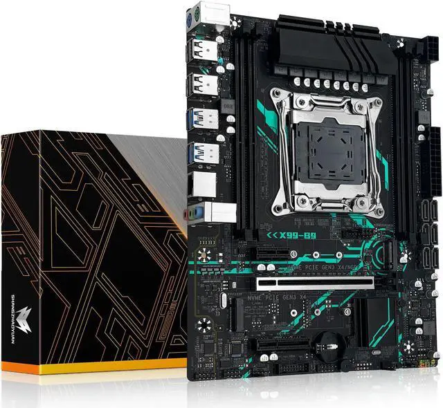 Main image of SHANGZHAOYUAN X99 B9 Motherboard LGA 2011-3 for Intel Xeon E5 V3/V4 Core i7 Series Processors (DDR4 Max 128GB, PCIe 3.0, NVME/NGFF M.2, Gigabit LAN, SATA 3.0, USB 3.0) PC Server Motherboard M-ATX