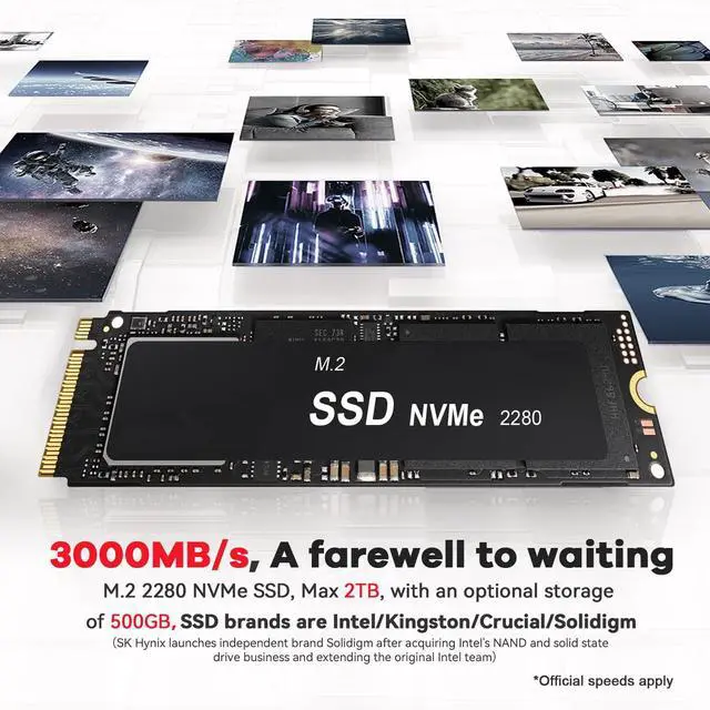 Alt view image 5 of 5 - Beelink Mini PC, AMD Ryzen 7 5825U(8C/16T, Up to 4.5GHz), 16GB DDR4 RAM 500GB NVMe SSD, SER5 Pro Mini Computer Support 4K@60Hz Triple Display/WiFi6/BT5.2/DP+HDMI/USB3.2/Type-C