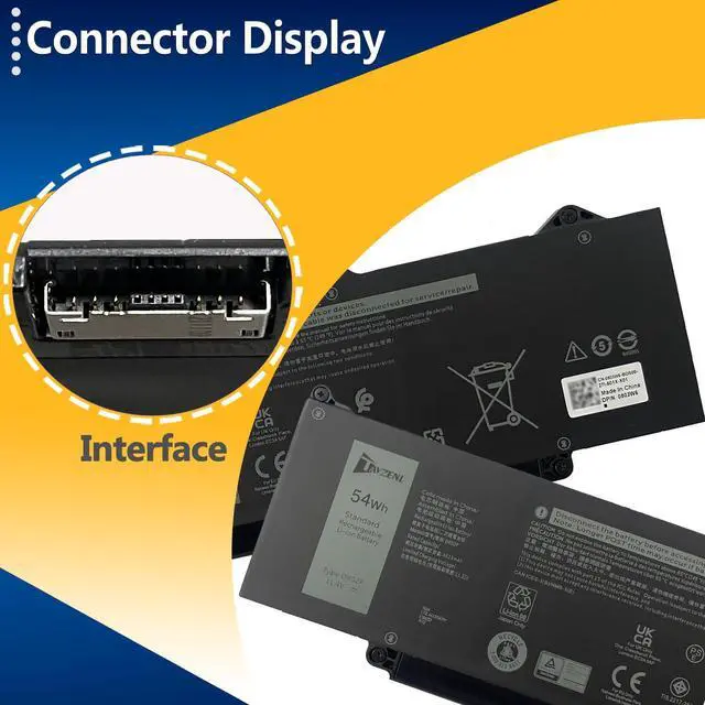 Alt view image 3 of 5 - TAVZENL DR02P R73TC 54Wh Battery Replacement for Dell Latitude 5550 5540 5450 5440 Series Precision 3580 3590 3480 3490 Series KDM9P 2X1V9 803W6 GTG7N GRWKG 11.4V 4623mAh
