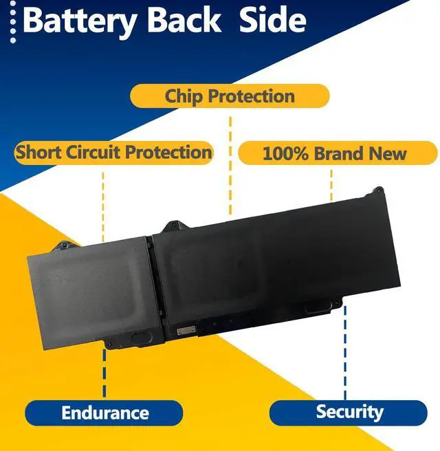 Alt view image 4 of 5 - TAVZENL DR02P R73TC 54Wh Battery Replacement for Dell Latitude 5550 5540 5450 5440 Series Precision 3580 3590 3480 3490 Series KDM9P 2X1V9 803W6 GTG7N GRWKG 11.4V 4623mAh