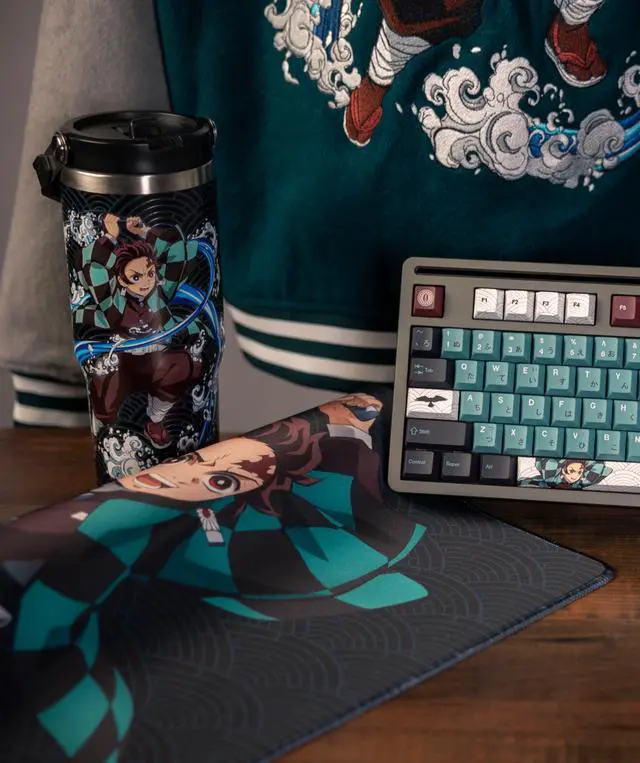 Alt view image 5 of 5 - Demon Slayer Kimetsu No Yaiba Tanjiro Gaming Mouse Pad, Computer Mouse Mat, Flat Stitched Edge, Non-Slip Rubber Base, Gamers & Office Use - Officially Licensed