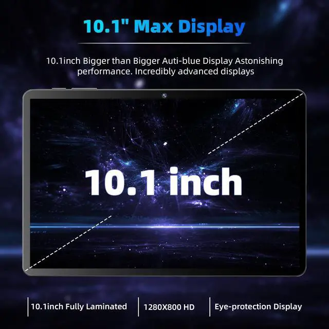 Alt view image 4 of 5 - Android 14 Tablet,10 inch Tablets, Octa Core CPU, 10GB+64GB+512GB Expansion, 1280x800 HD IPS Touchcreen Display , Wi-Fi6, Dual Camera, 6000mAh Battery, Bluetooth5, 2 in 1 Tablet PC,Widevine L1